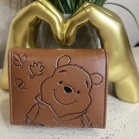 Disney Handbags - Disney Wallet Winnie Pooh Brown Bi-Fold Zipper ID Window Coin Pouch